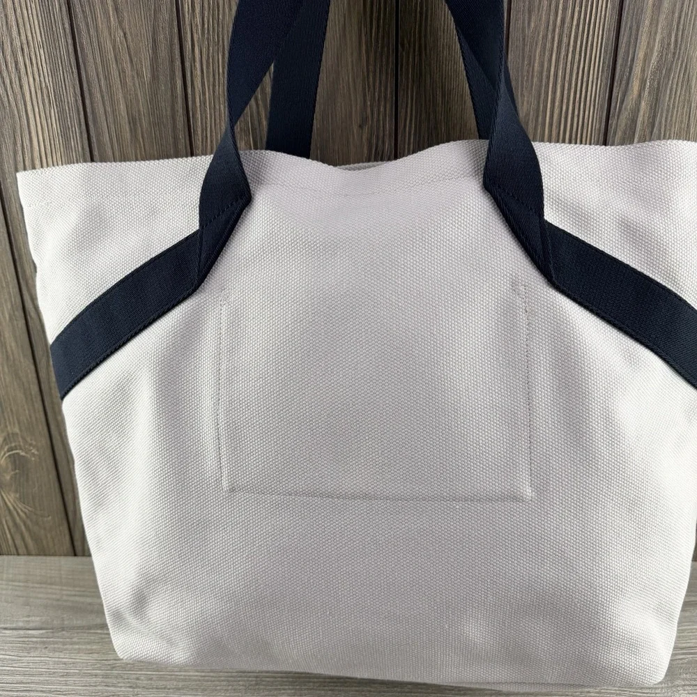Sweaty Betty London Essentials Canvas Tote Bag White Black Logo Large Cotton